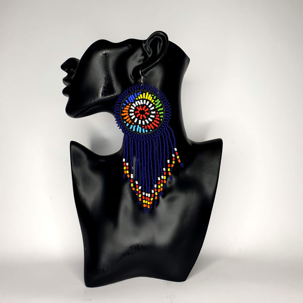 Maasai Ring and Tassel Earrings Set